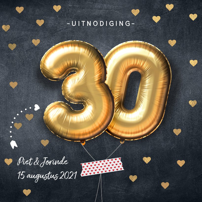 Uitnodiging huwelijksjubileum 30 jaar | Kaartje2go