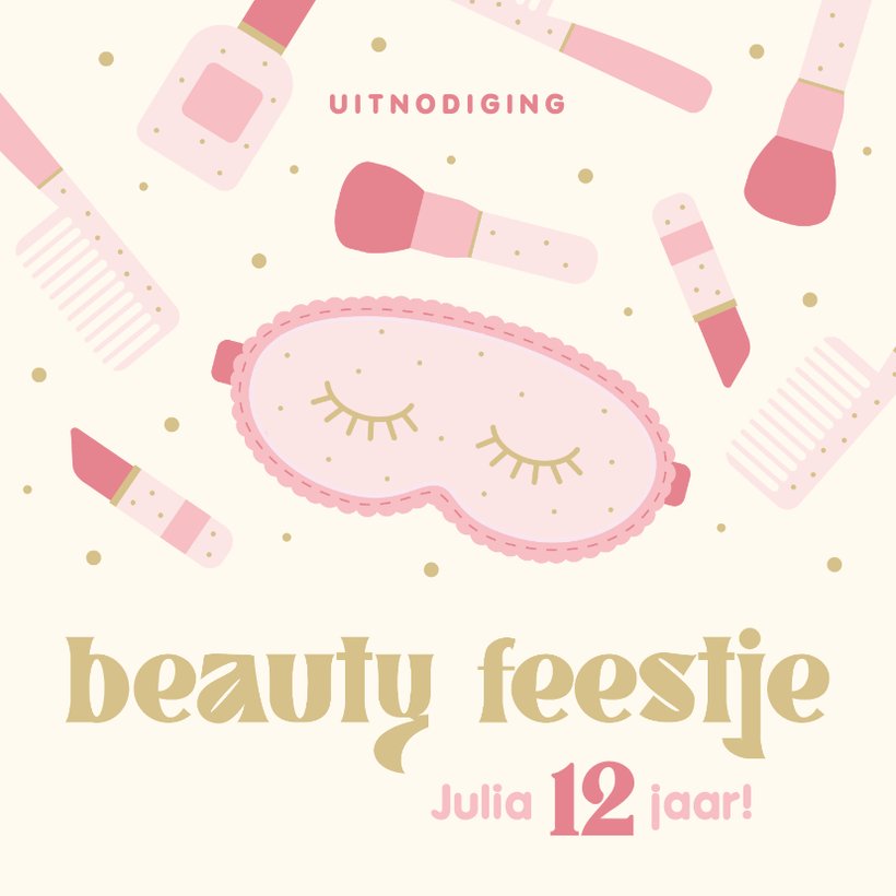 Uitnodiging Kinderfeestje Beauty En Make Up Kaartje Go