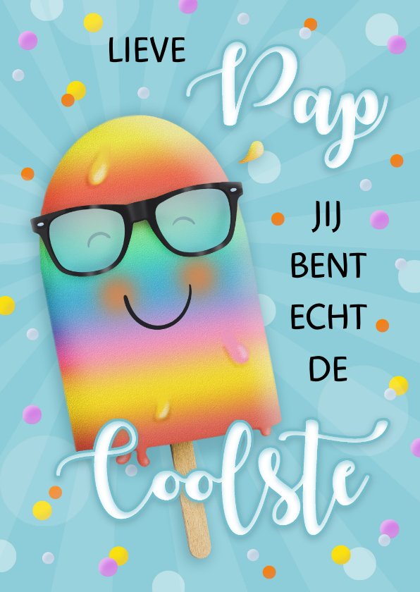 Vaderdag coolste vader ijsje - Vaderdag kaarten | Kaartje2go