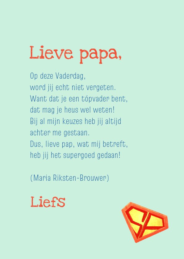 Vaderdag kaart met een beer als superheld | Kaartje2go