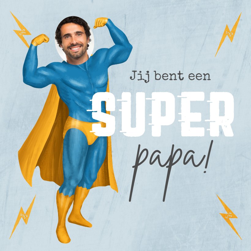 Vaderdagkaart Super Papa Superman Grappig Humor Kaartje2go