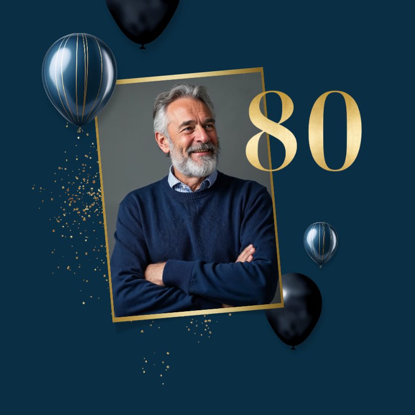 Verjaardagskaart | 80 jaar | fotokaart