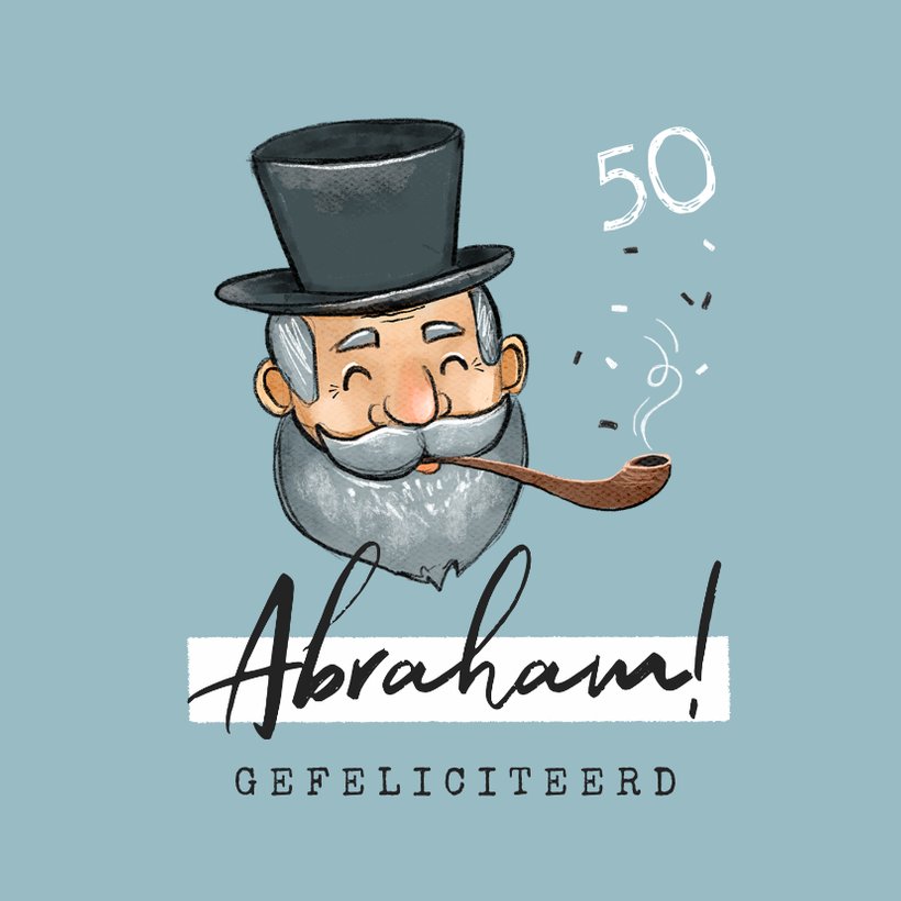 Verjaardagskaart man 50 jaar abraham vintage Kaartje2go