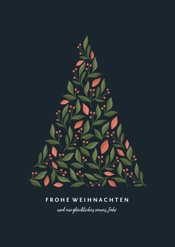 Weihnachtskarte mit Weihnachtsbaum in | Kaartje2go