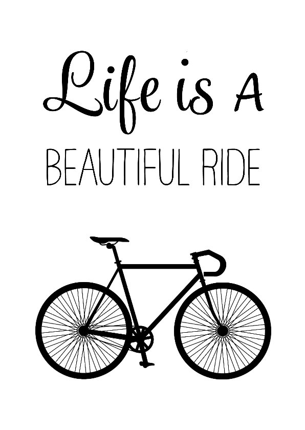 Wenskaart Life is a beautiful ride racefiets Kaartje2go