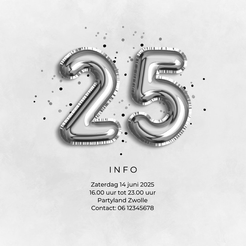 Ballon 25e verjaardagsversieringen, zwarte verjaardag 25 jaar mannen, zwart- wit feestversieringen, 25e verjaardag vrouwen mannen, zilveren verjaardagsversieringen 25 jaar vrouwen, 25e. Verjaardagsvers