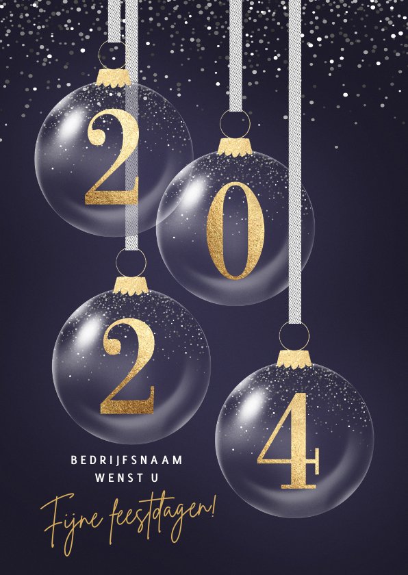 Zakelijke Kerstkaarten 2024 Kerstballen | Kaartje2go