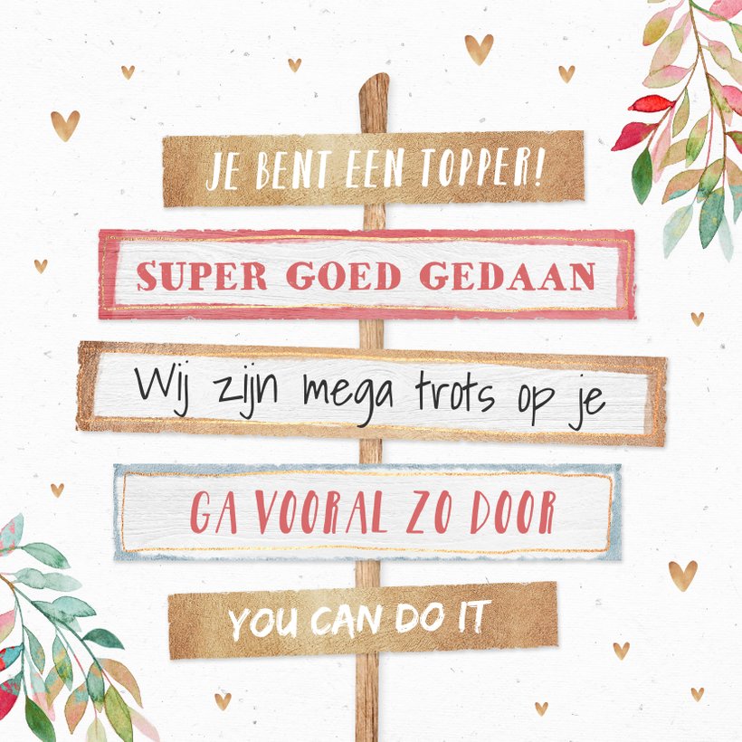 Zomaar Kaart Compliment Trots Goed Gedaan Kaartje2go 6661