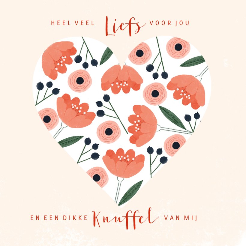 Zomaar Kaart Liefs En Een Knuffel Bloemen In Kaartje Go