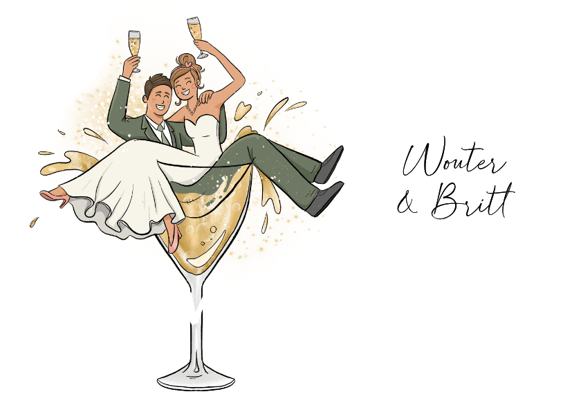 Uitnodiging jubileumfeest cartoon humor proost | Kaartje2go