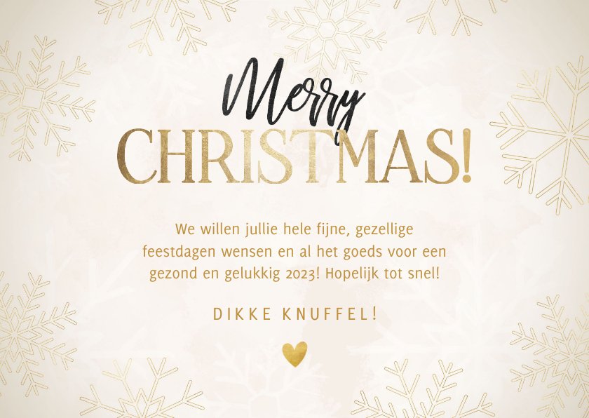 Beige Kerstkaart 2023 Merry Christmas Met | Kaartje2go