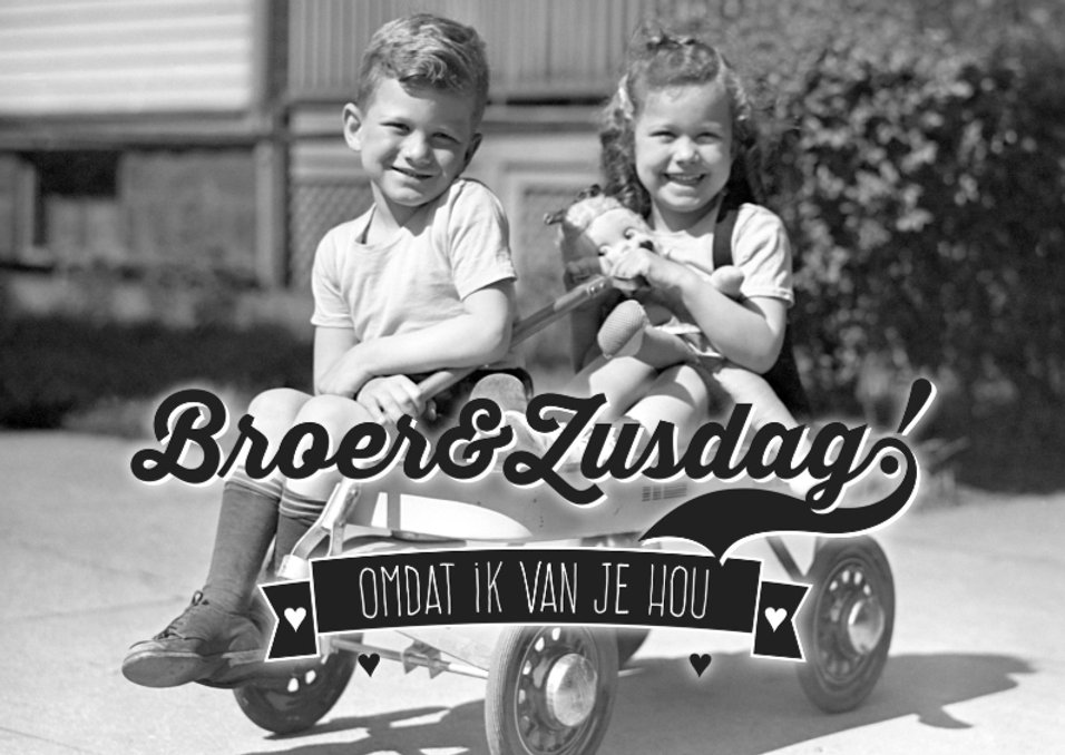 Broer en zus retroisf Vriendschap kaarten Kaartje2go