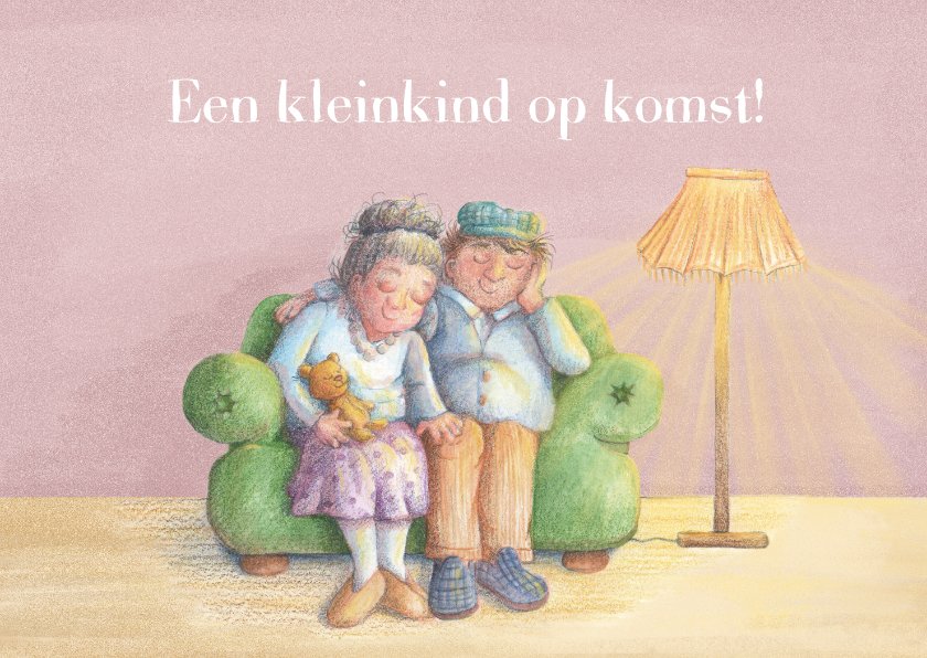 Felicitatie kleinkind op komst, opa en oma met | Kaartje2go