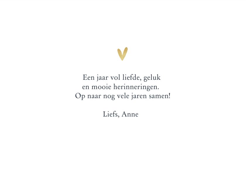 Felicitatiekaart 1 jaar getrouwd eenvoudig | Kaartje2go