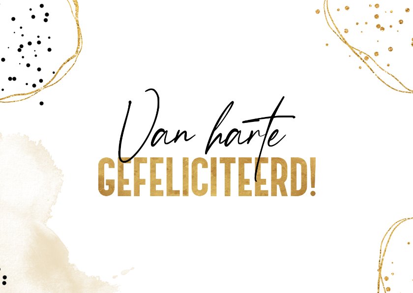 Felicitatiekaart 50 jaar getrouwd goud confetti | Kaartje2go