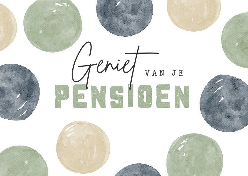Felicitatiekaart geniet van je pensioen mint | Kaartje2go