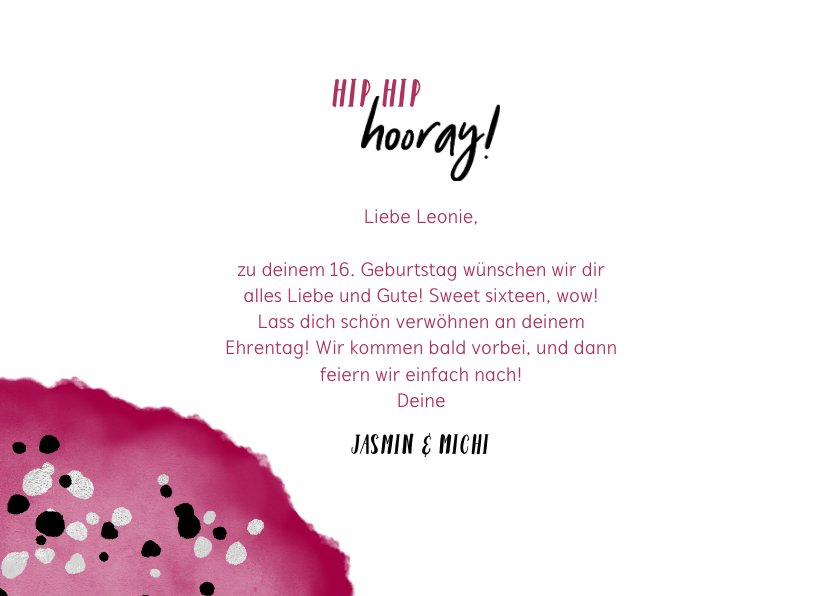 Geburtstagskarte Sweet sixteen mit Foto Kaartje2go