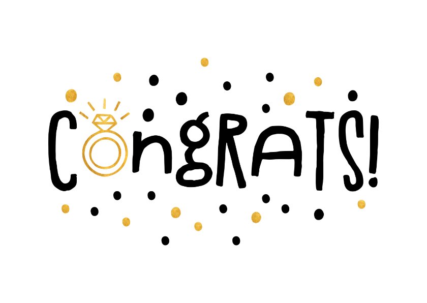 Glückwunschkarte zur Hochzeit Congrats | Kaartje2go