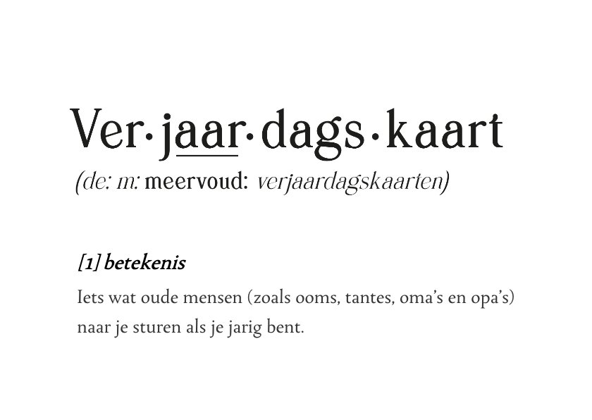 Grappige woordenboek verjaardagskaart | Kaartje2go