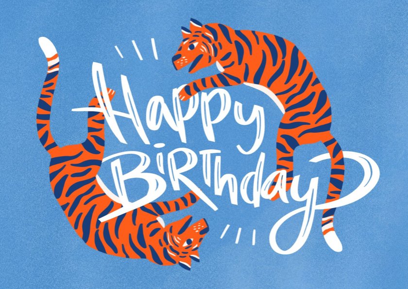 Happy Birthday tiger Verjaardagskaarten Kaartje2go
