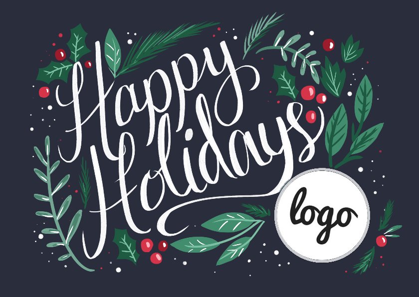 Happy Holidays Met Logo Kaartje2go