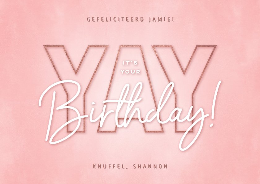 Hippe verjaardagskaart Yay it's your birthday | Kaartje2go