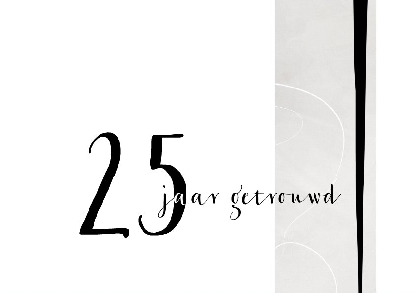 Jubileumkaart, 25 jaar getrouwd met slingers | Kaartje2go