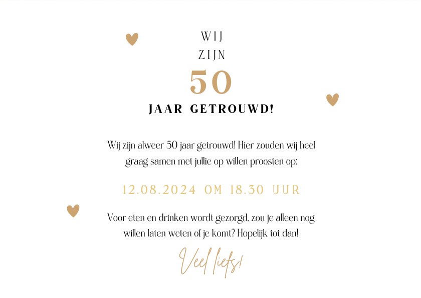 Jubileumkaart met mooie veldbloemen
