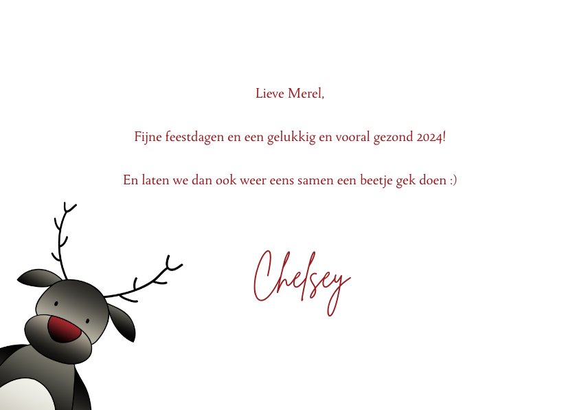 Kerstkaart blokjes rendieren doe eens gek in | Kaartje2go