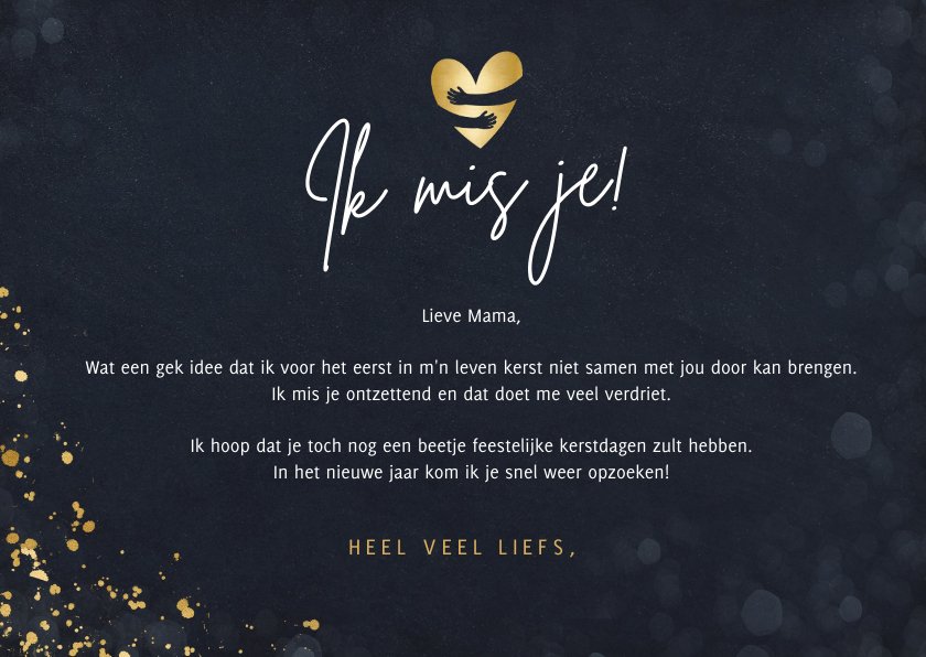 Kerstkaart ik kerst-mis je!- niet samen kunnen | Kaartje2go