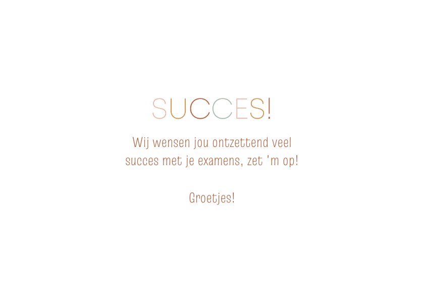 Minimalistische wenskaart om iemand succes te | Kaartje2go