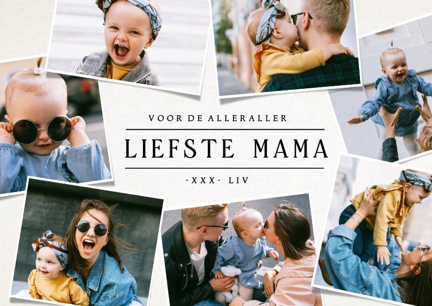 Moederdag kaart liefste mama roze waterverf