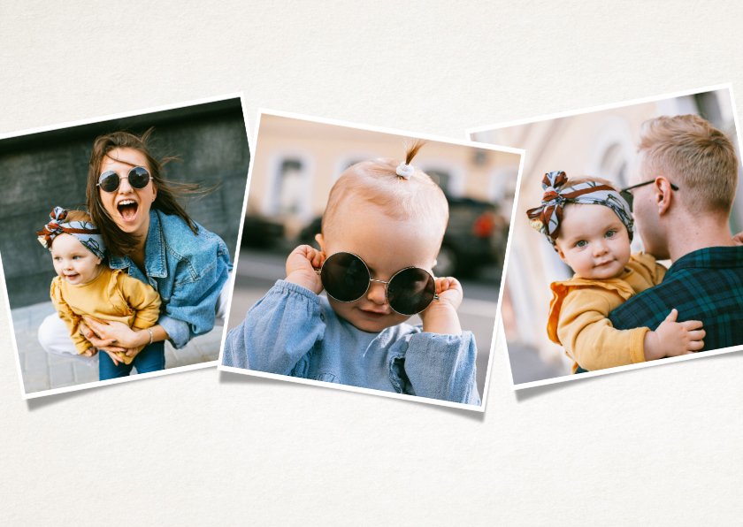 Moderne Vaderdag fotocollagekaart met 7 foto's | Kaartje2go