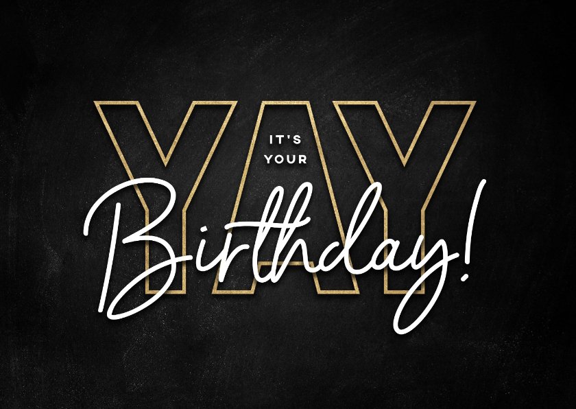 Moderne verjaardagskaart Yay it's your birthday | Kaartje2go