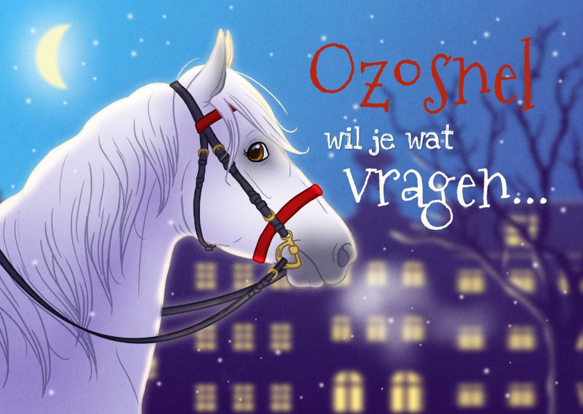 Sinterklaaskaart uitnodiging met paard | Kaartje2go