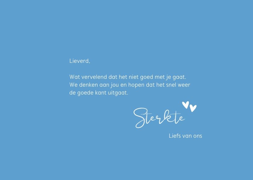 Sterkte wij denken aan jou je bent niet alleen | Kaartje2go