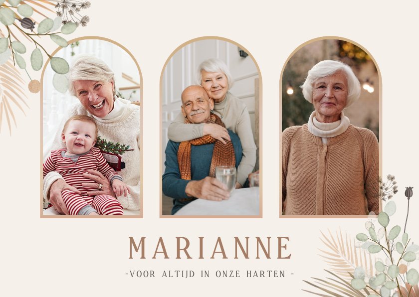 Stijlvol bedankkaartje na overlijden met foto