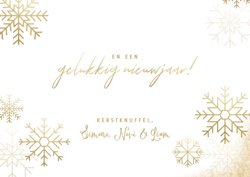 Stijlvolle Kerstkaart Fotocollage Met Gouden | Kaartje2go