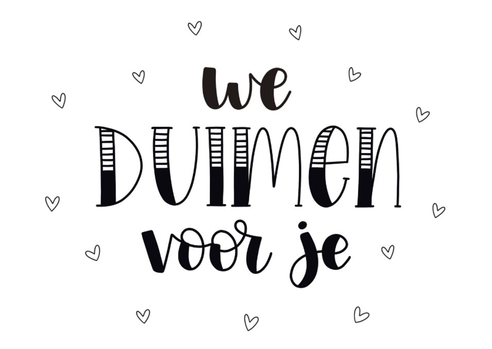 Succes kaart- We duimen voor je - Wenskaarten | Kaartje2go