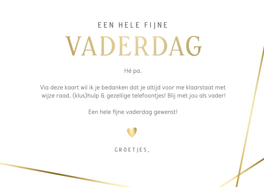 Vaderdag fotokaart met grote foto en | Kaartje2go