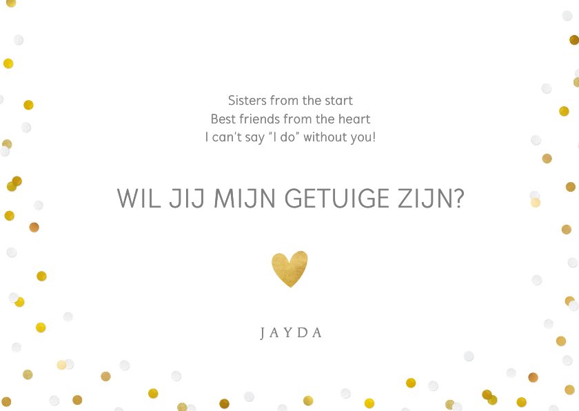 Kaartje Wil Je Mijn Getuige Zijn