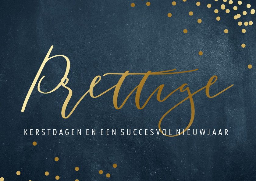 Zakelijke kerstkaart blauw met prettige | Kaartje2go