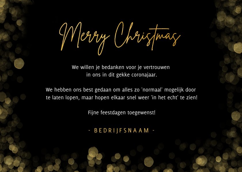 Zakelijke Kerstkaart Met Grote Foto En Gouden | Kaartje2go