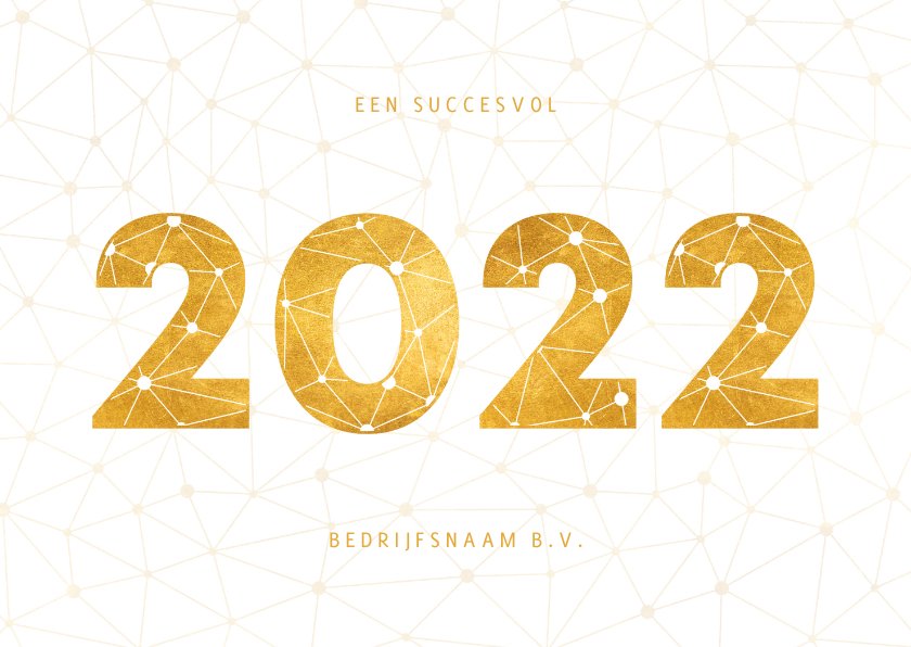 Zakelijke nieuwjaarskaart gouden 2022 | Kaartje2go