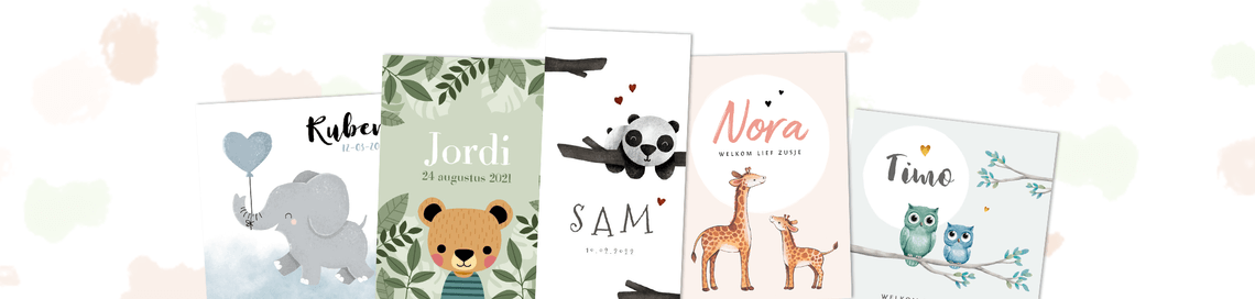 Geboortekaartjes met dieren