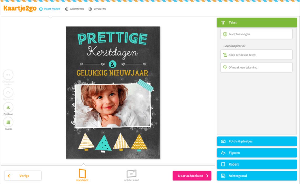 Kerstkaarten maken met de Kaartje2go kaartmaker