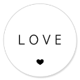 Sluitzegel love met zwart hartje