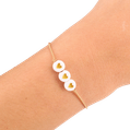 Armbandje ‘Hartjes’ (wit/goud) 4