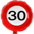 Heliumballon verkeersbord 30 jaar 1