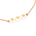 Armbandje ‘Hartjes’ (wit/goud) 2